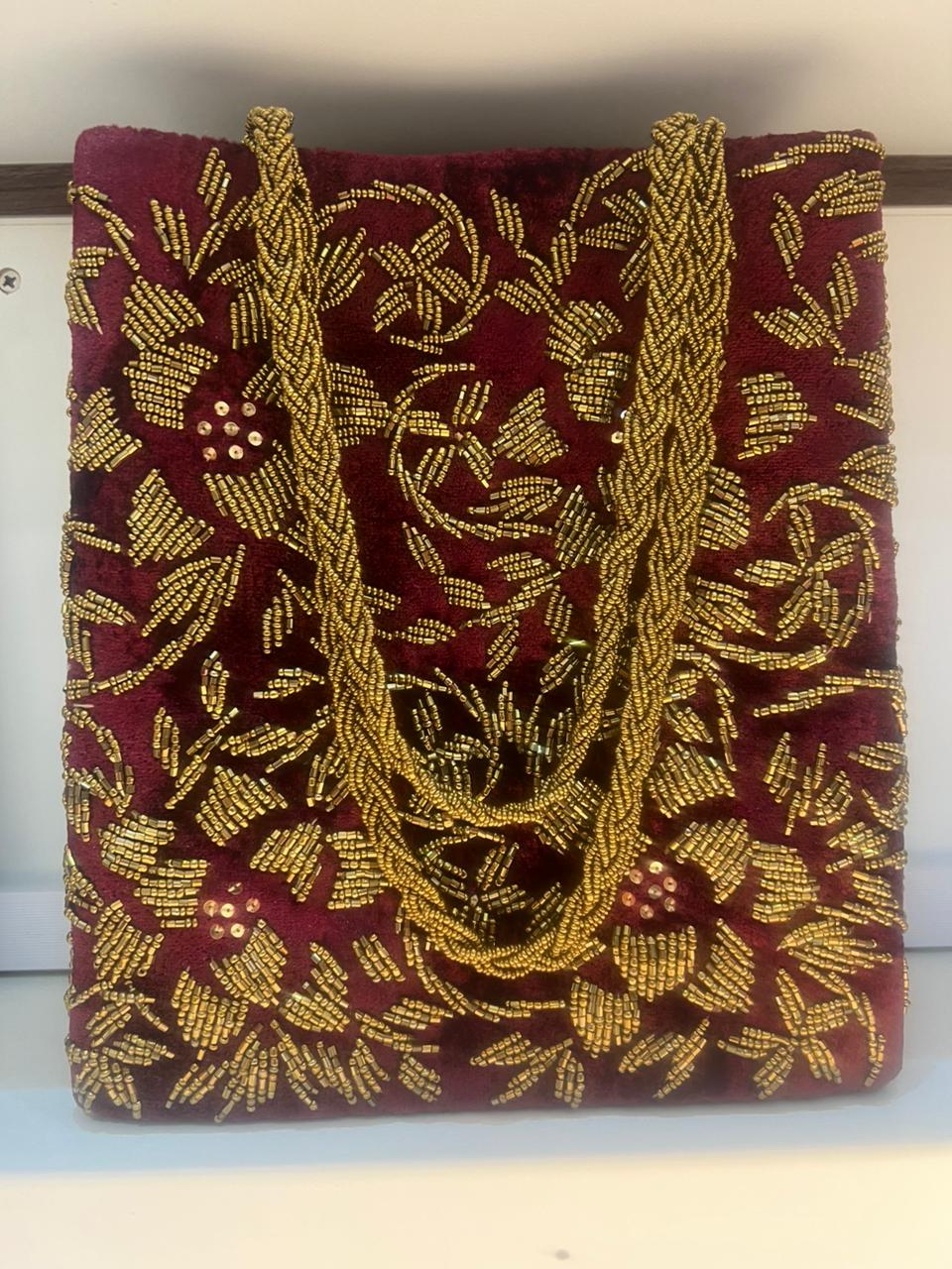 Handmade Luxury Beaded Velvet Bag