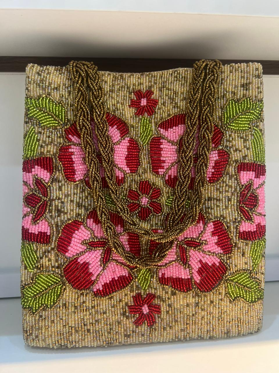 Handmade Luxury Beaded Velvet Bag - Image 4