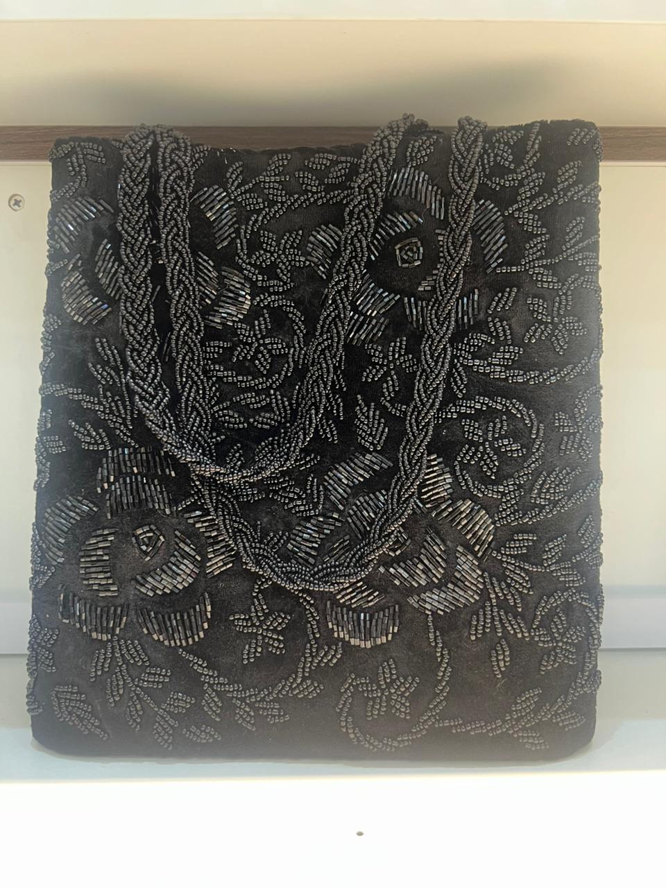 Handmade Luxury Beaded Velvet Bag - Image 3