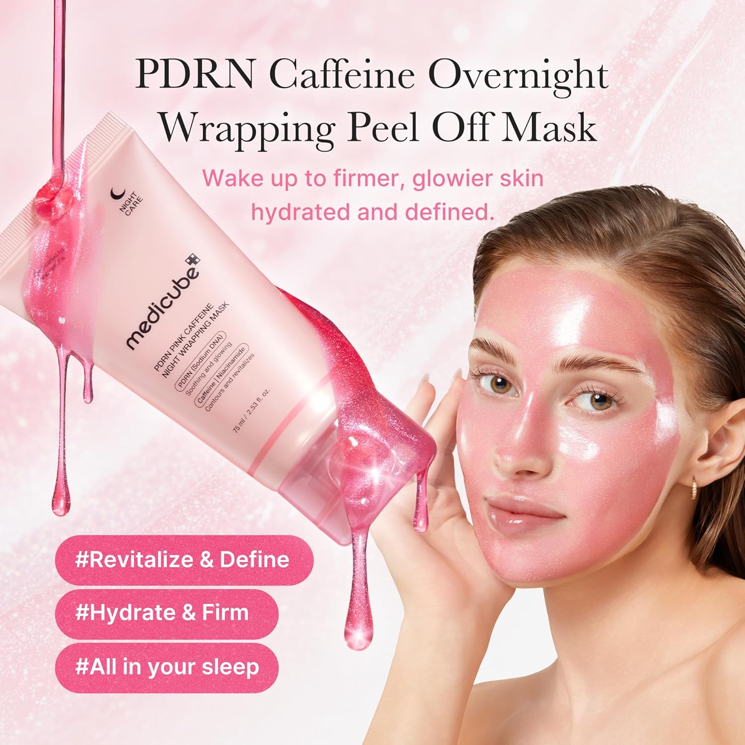 Medicube - PDRN Pink Caffeine Night Wrapping Mask 75ml - Image 3