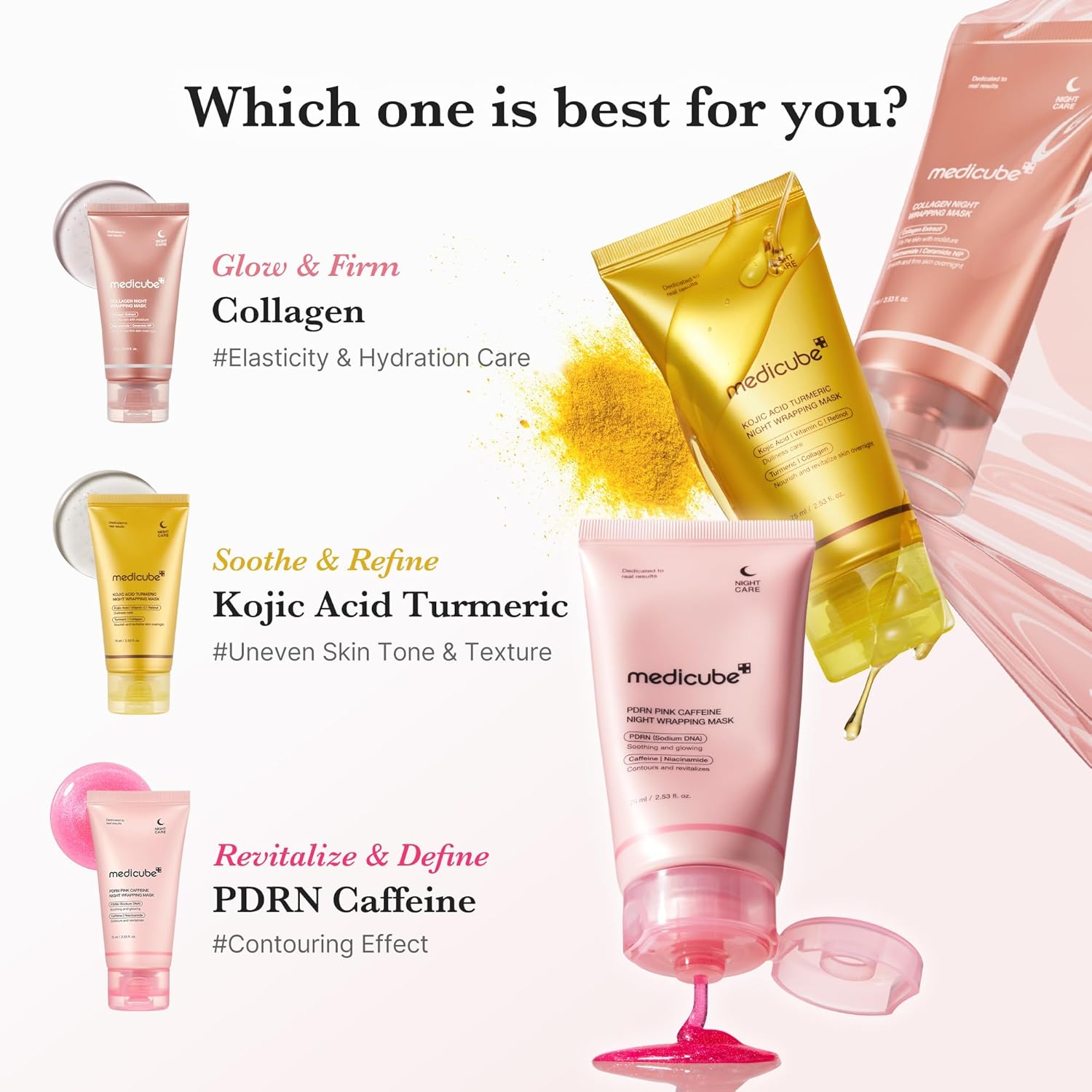 Medicube - PDRN Pink Caffeine Night Wrapping Mask 75ml - Image 5